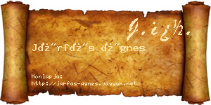 Járfás Ágnes névjegykártya